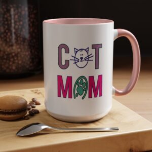 Cat Mom Mug With Color Inside | 11oz - 15oz